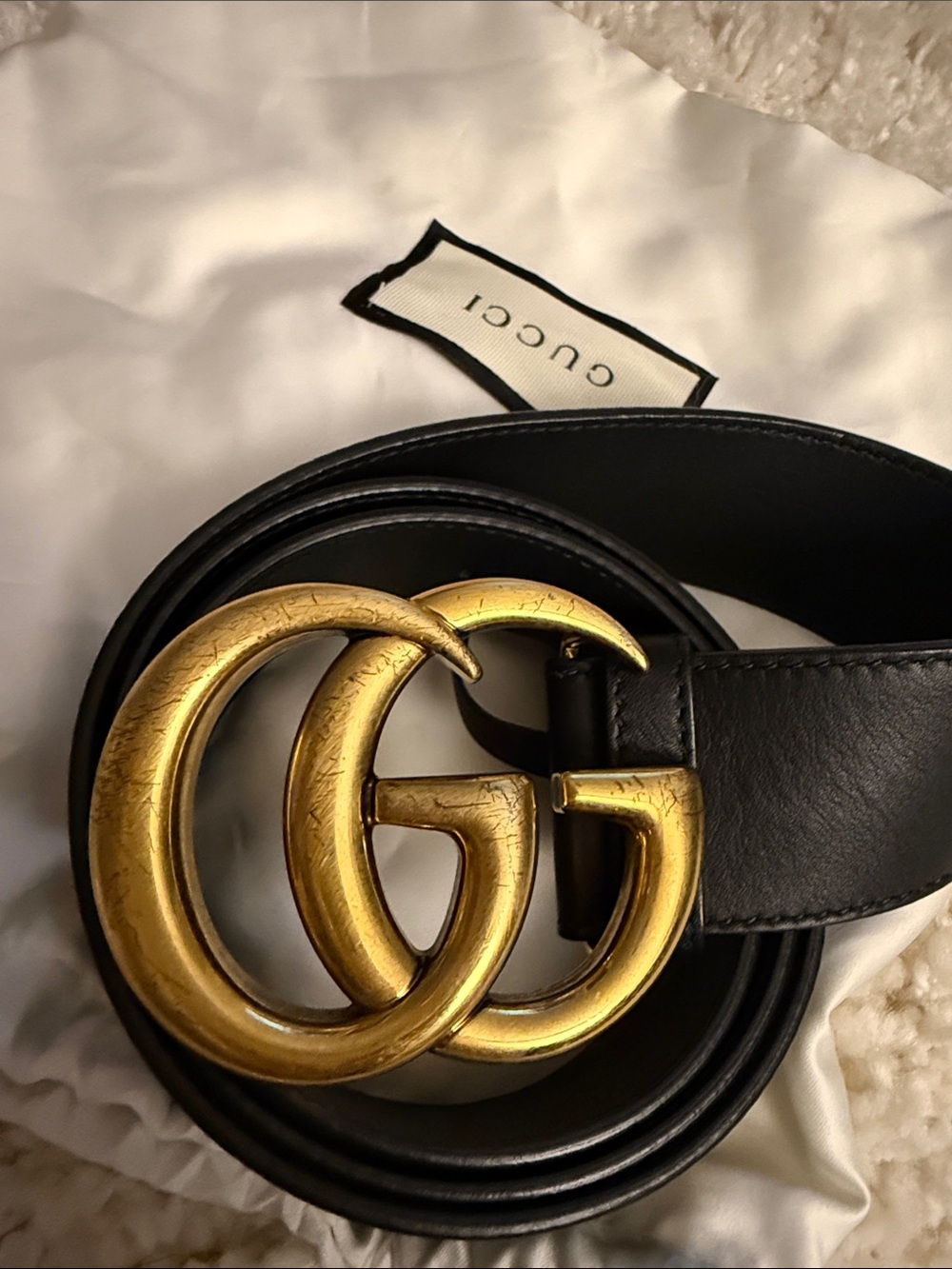 Black Gucci Marmont GG Belt 90 36